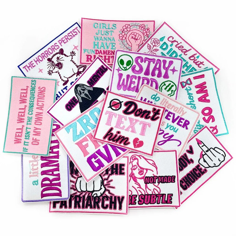 Women Accessories In English - Parches Adhesivos Termofusibles Rectangulares Estilo Letra