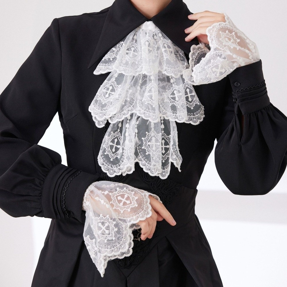 Women'S Victorian Accessories - Collar Jabot de encaje de estilo