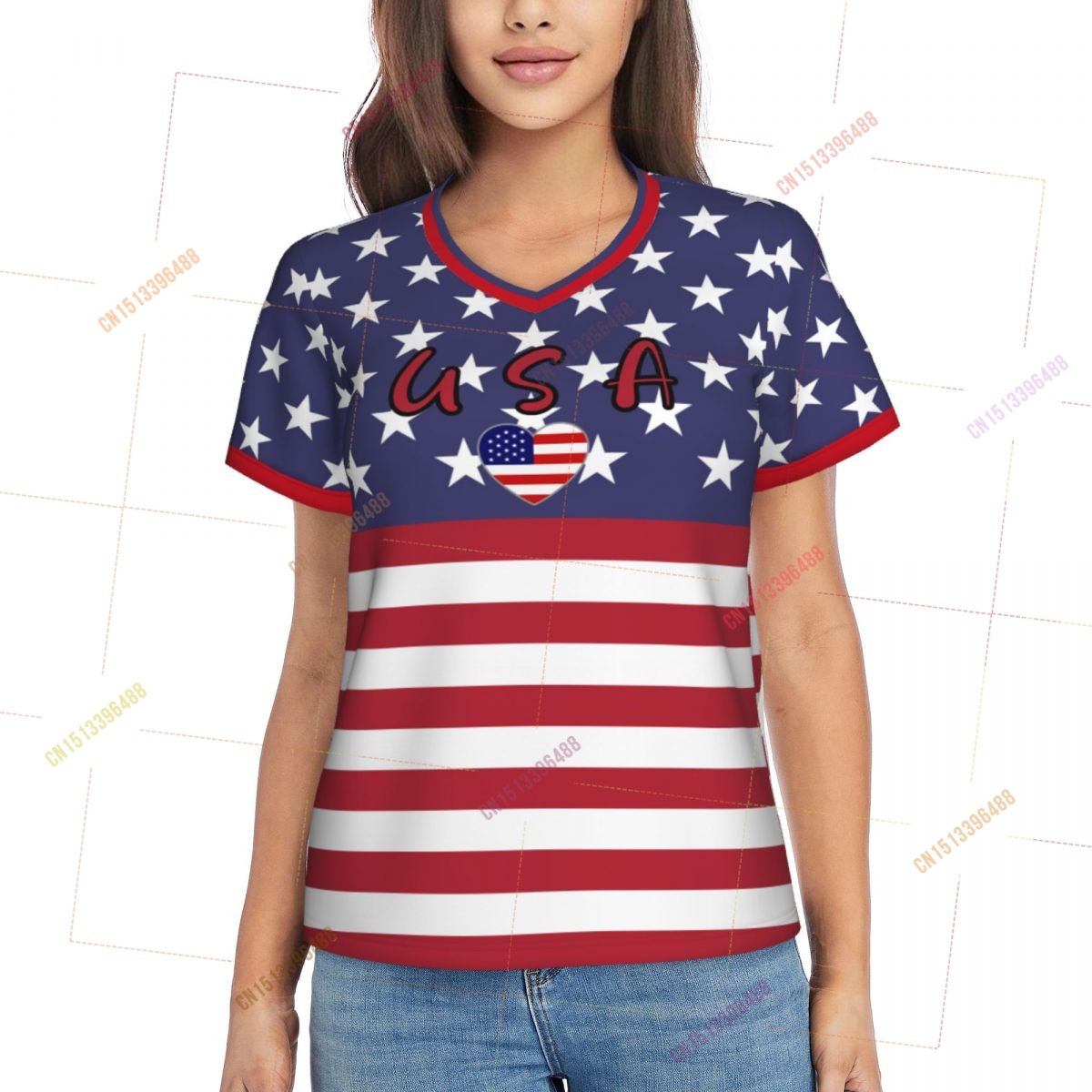 Camisetas con Bandera de Estad - Women Accessories Usa reseña y precio