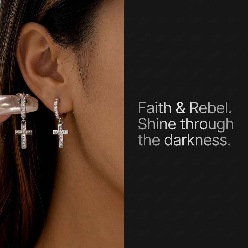 Pendientes Colgantes de Cruz c - Women Accessories Meaning reseña y precio